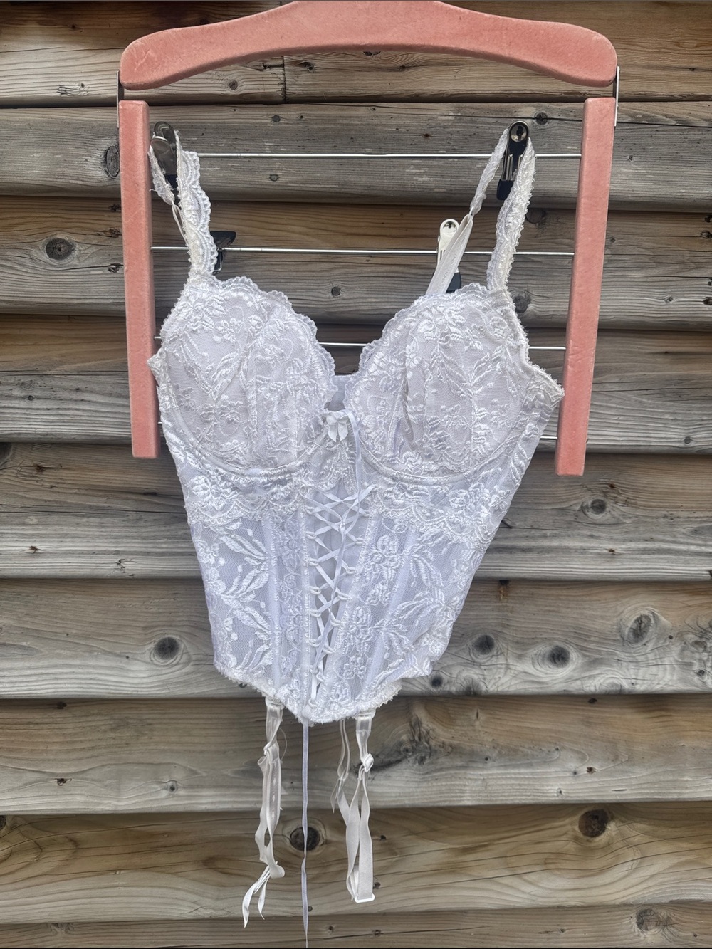 Lace Corset Bustier Top - White